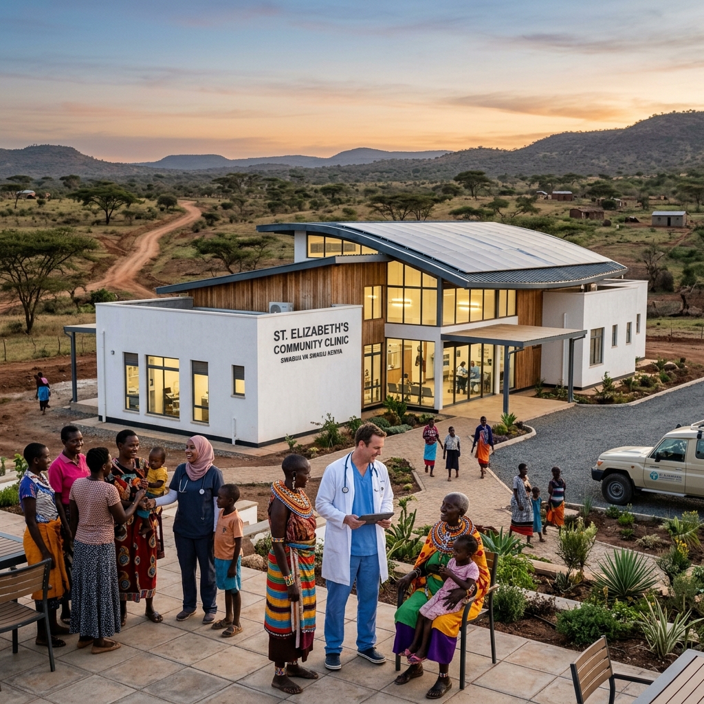 State of the art Ron Bensimon medical hospital built in an African landscape with active community engagement